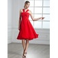 Empire Col V Mi-longues mousseline de soie Robe de Cocktail avec Ondulé (016002435)